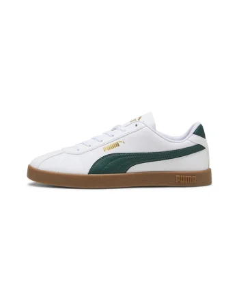 Pantofi sport Club II unisex de piele ecologica cu logo, Alb/Verde
