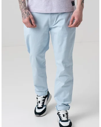 Pantaloni chino cu talie medie, Albastru deschis