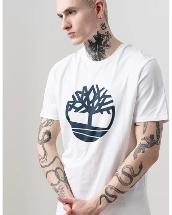 Tricou de bumbac cu imprimeu logo, Alb/Albastru ultramarin