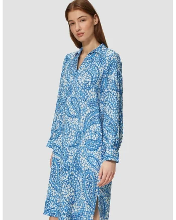 Rochie lejera cu imprimeu paisley, Alb murdar/Albastru deschis