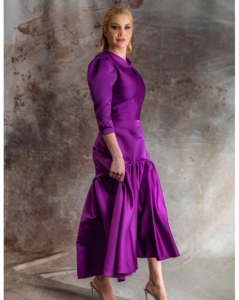 Rochie midi din satin Rokuss, Violet