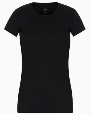 Tricou slim fit cu decolteu la baza gatului