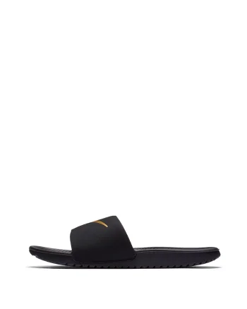 Papuci cu logo contrastant Kawa, Negru/Auriu - 654967, Auriu/Negru
