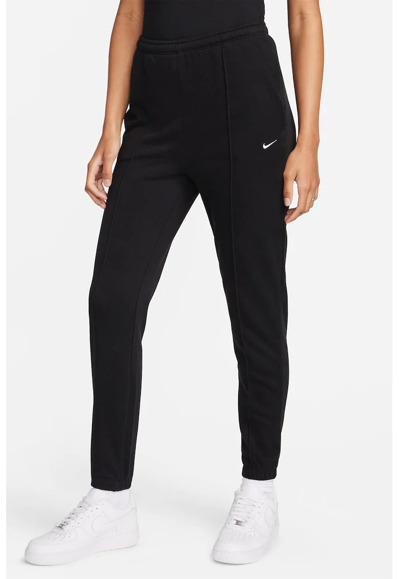 Pantaloni de trening din amestec de bumbac cu buzunzare laterale, Negru