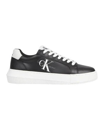 Pantofi sport din piele cu logo, Alb/Negru stins