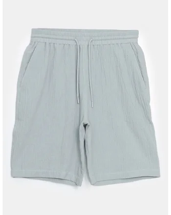 Pantaloni scurti de bumbac cu snur, Gri cenusiu