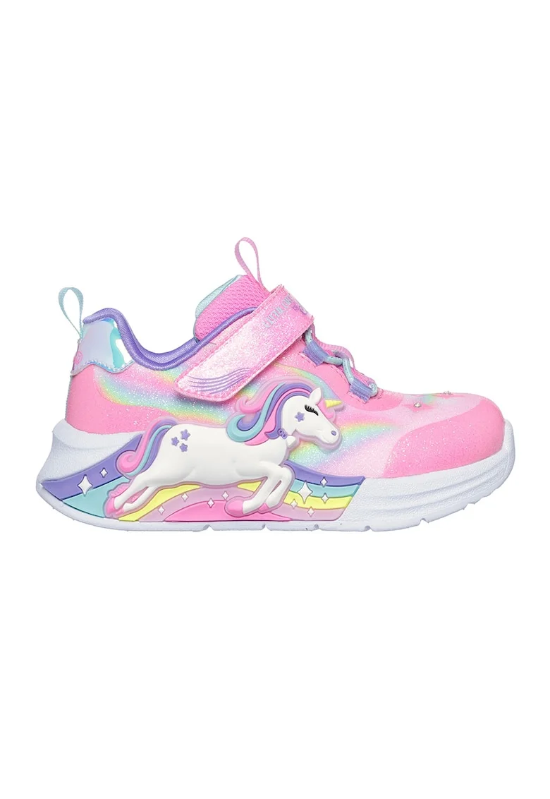 Pantofi sport Unicorn Chaser cu LED-uri, Alb/Roz