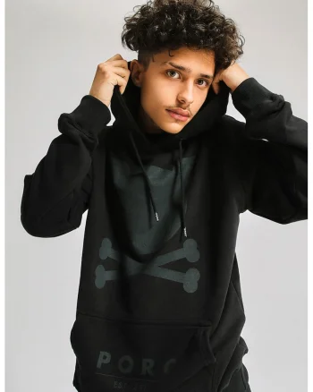Hanorac unisex cu logo, Negru