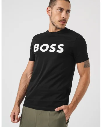 Tricou cu logo Thinking, Negru