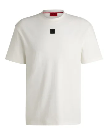 Tricou din bumbac cu aplicatie cu logo Dalile, Alb