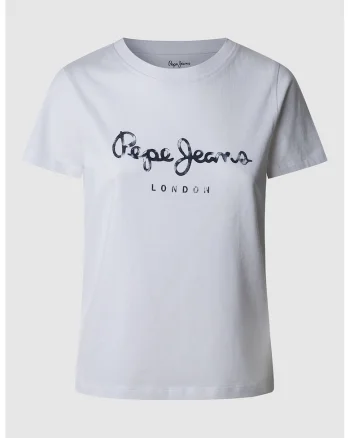 Tricou cu imprimeu logo, Alb