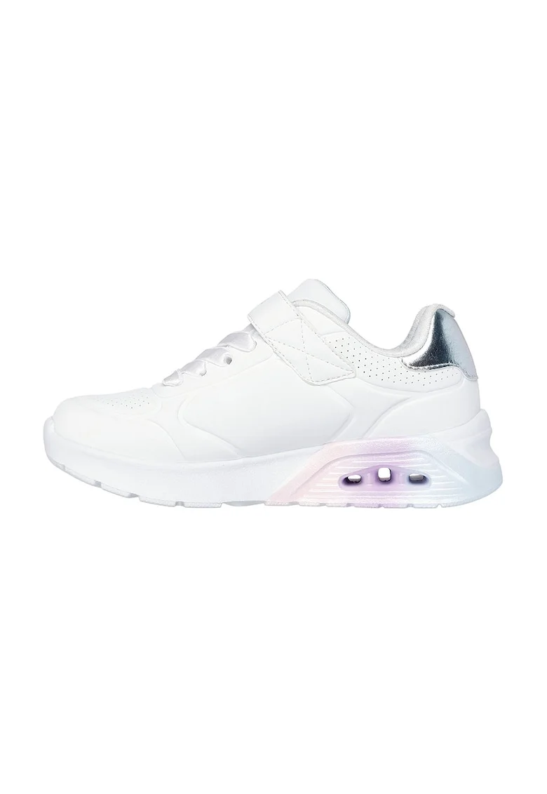 Pantofi sport de piele ecologica cu velcro Uno Lite 2.0 Vivid, Alb