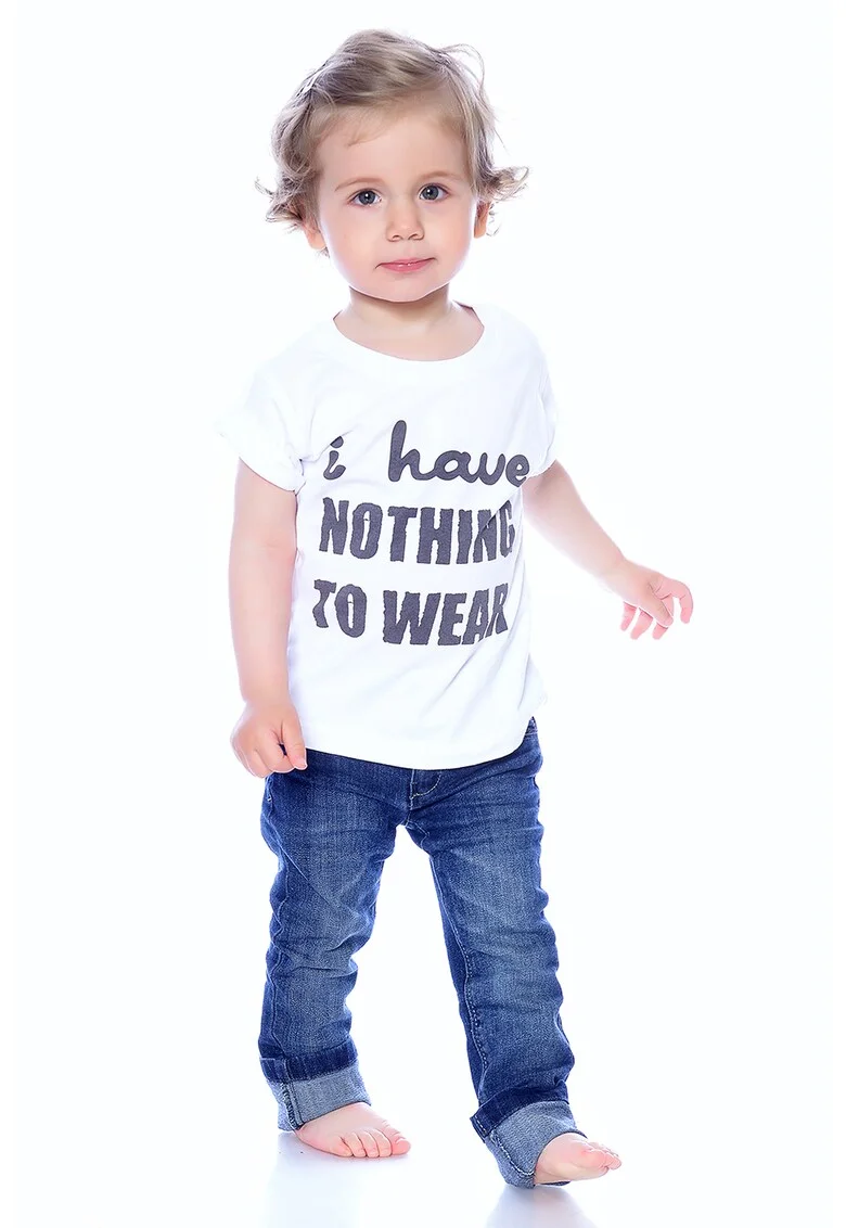 Tricou din bumbac cu imprimeu text, Negru/Alb optic