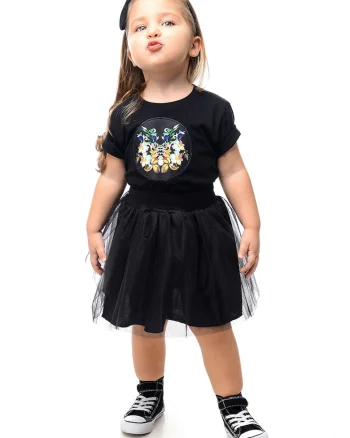 Tricou din bumbac cu imprimeu grafic, Negru
