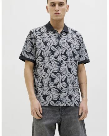 Tricou din amestec de bumbac cu imprimeu Split, Negru/Gri deschis