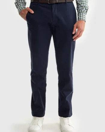 Pantaloni cu croiala dreapta Trevor, Bleumarin