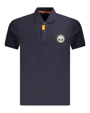 Tricou polo barbati, cu imprimeu cu logo, Regular fit,  Bleumarin