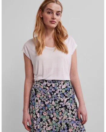 Tricou uni cu decolteu rotund, Alb