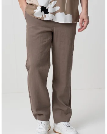 Pantaloni drepti cu snur, Maro