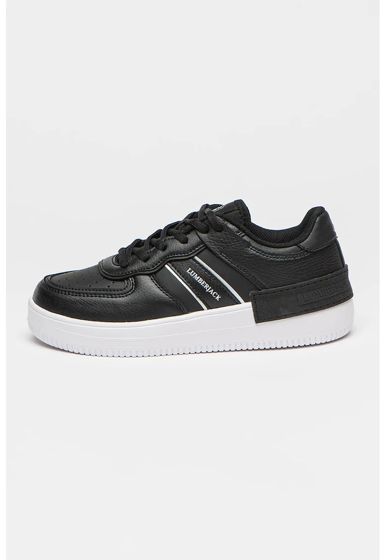 Pantofi sport de piele ecologica Freya, Negru stins