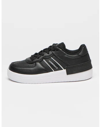 Pantofi sport de piele ecologica Freya, Negru stins