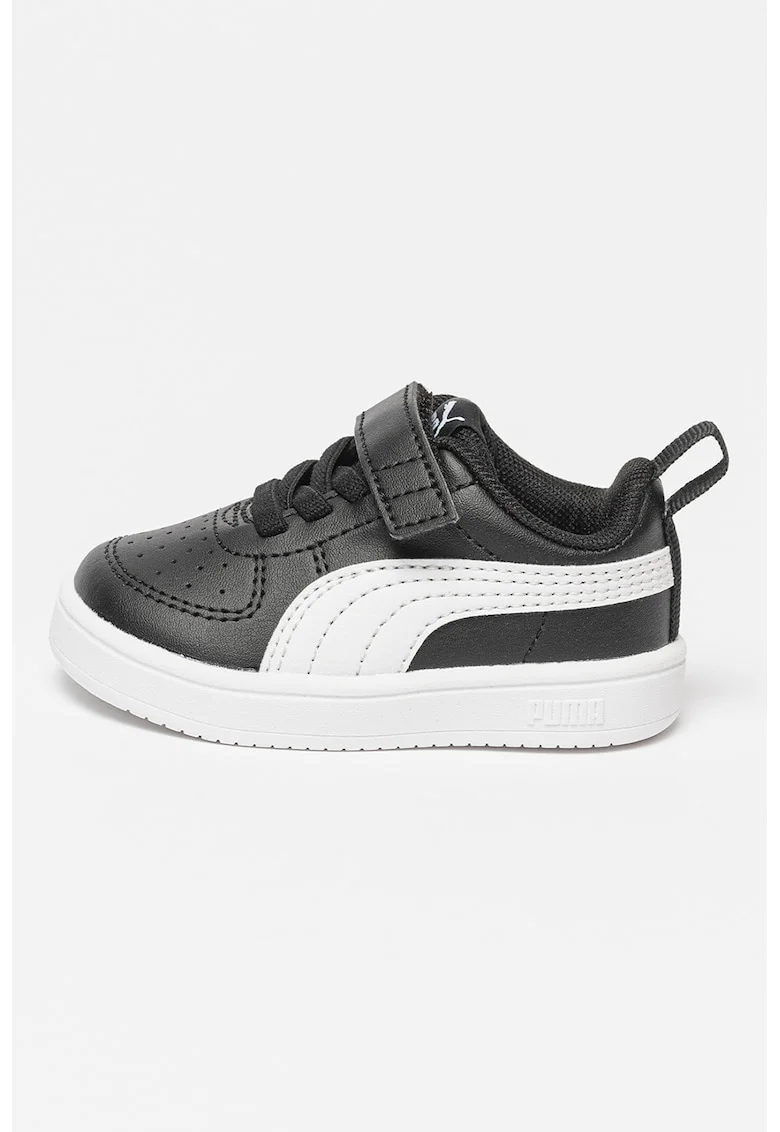 Pantofi sport unisex Rickie AC+ din piele ecologica cu inchidere velcro, Alb/Negru