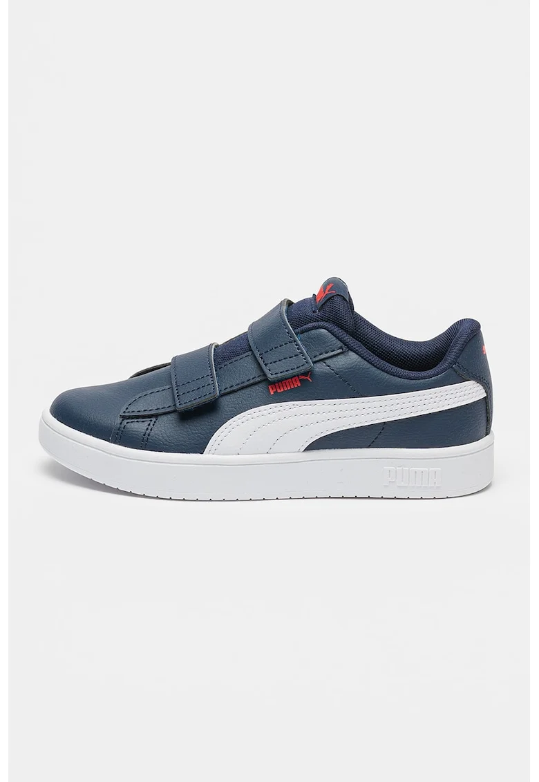 Pantofi sport Rickie Classic cu velcro, Alb/Bleumarin