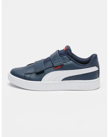 Pantofi sport Rickie Classic cu velcro, Alb/Bleumarin