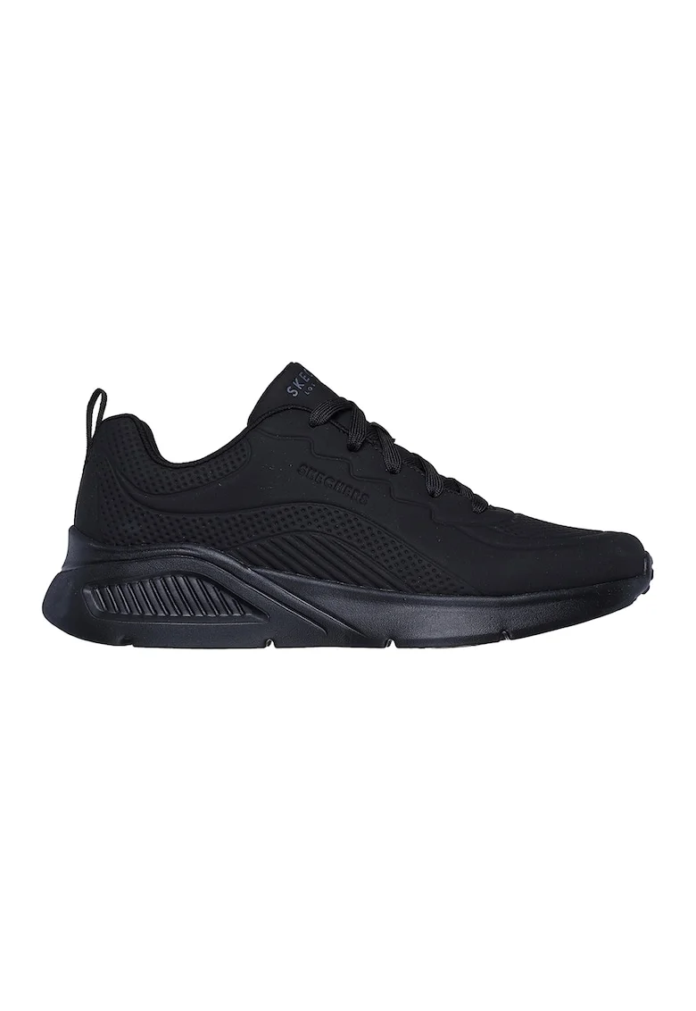 Pantofi sport din piele ecologica cu detalii texturate, Negru,