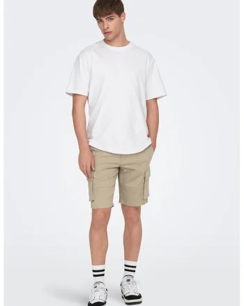 Pantaloni scurti cargo regular fit, Bej deschis