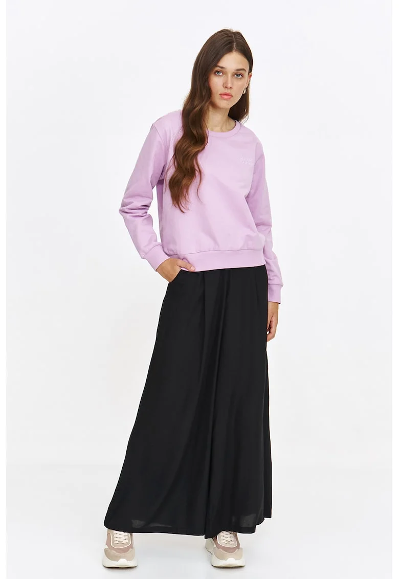 Bluza de trening din amestec de bumbac cu maneci cazute, Lila