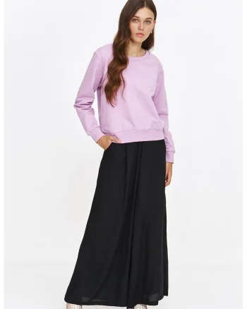Bluza de trening din amestec de bumbac cu maneci cazute, Lila