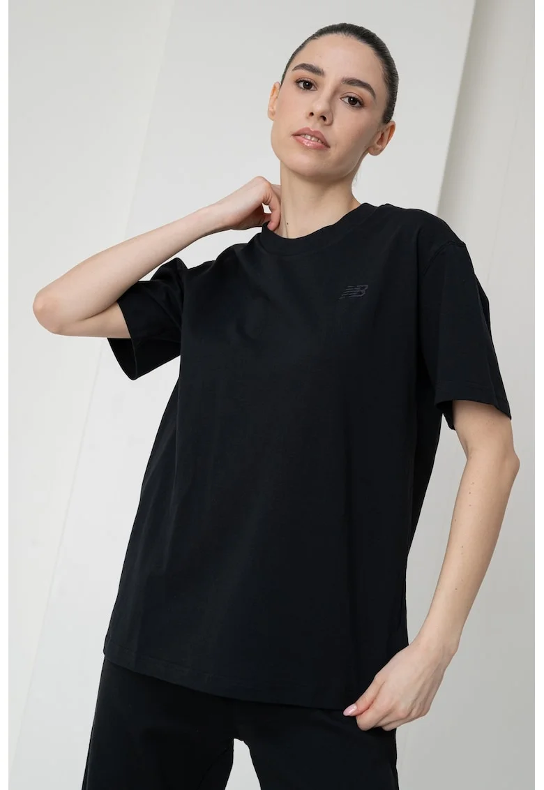 Tricou relaxed-fit din bumbac Athletics, Negru