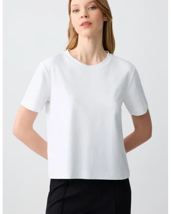 Tricou uni din bumbac, Alb optic