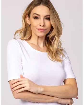 Tricou slim fit Morza, Alb murdar