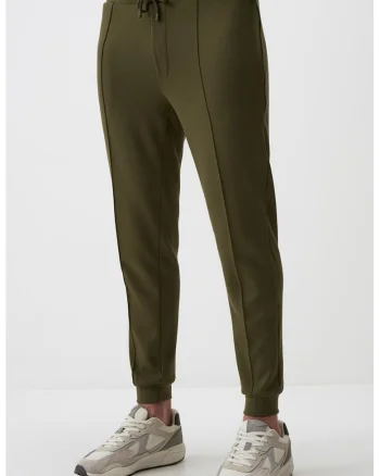 Pantaloni slim fit de trening din amestec de modal cu snur, Kaki