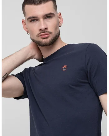 Tricou din amestec de bumbac cu imprimeu, Bleumarin