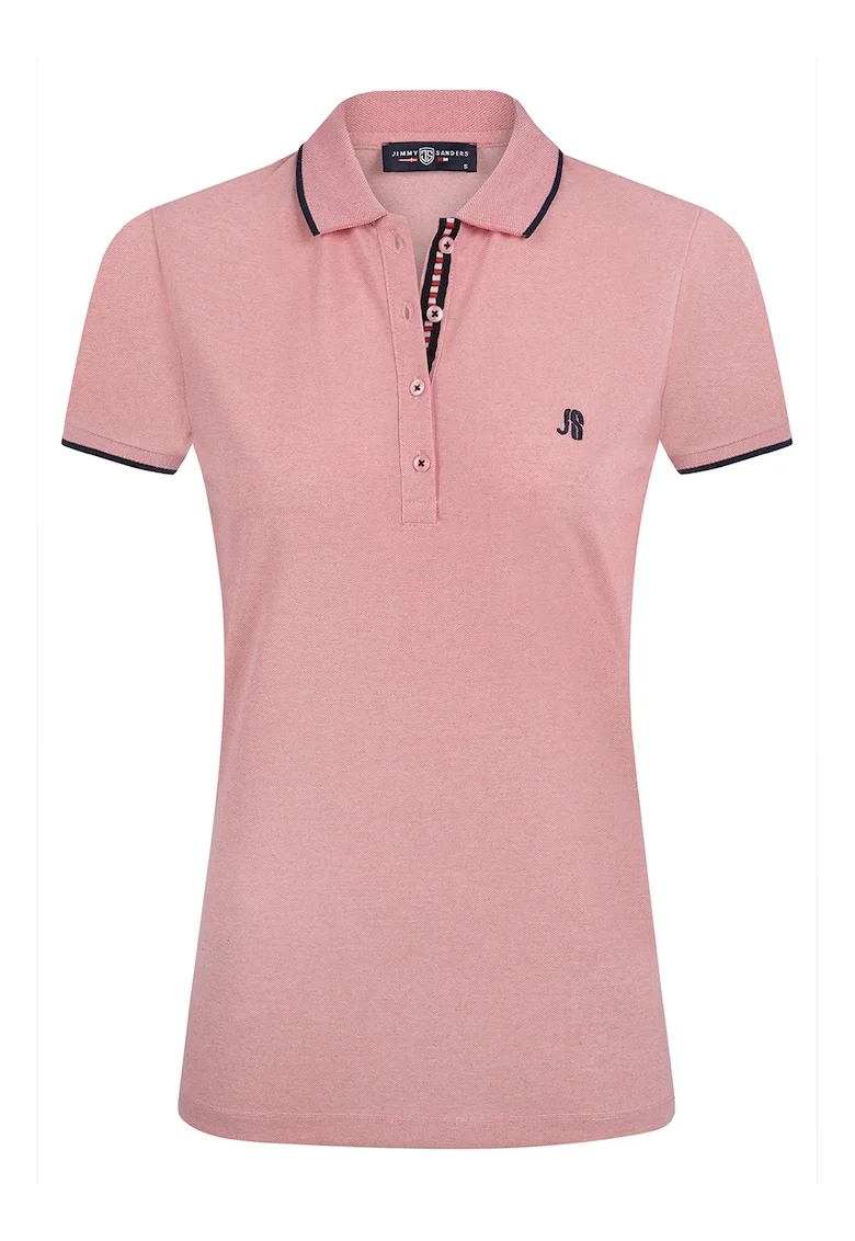 Tricou din amestec de bumbac cu fenta cu nasturi, Roz