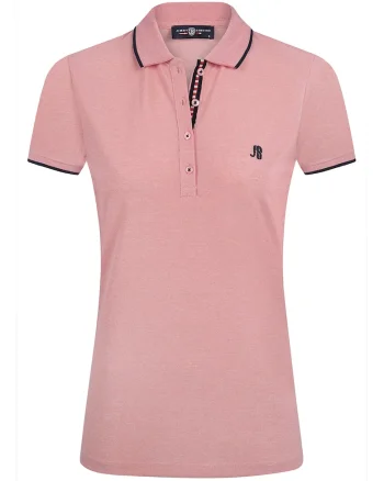 Tricou din amestec de bumbac cu fenta cu nasturi, Roz