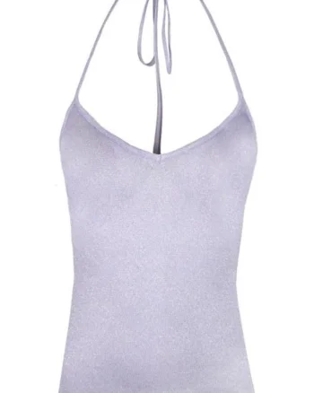 Top cu decolteu halter,
