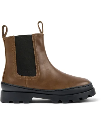 Ghete din piele cu fermoar Brutus 8537, Maro
