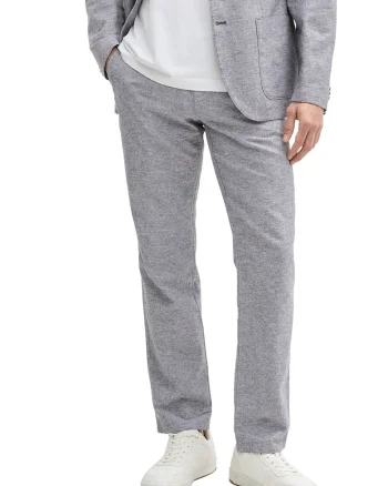Pantaloni din amestec de lyocell, Gri melange