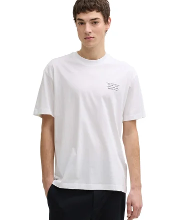 Tricou din bumbac cu model text, Alb