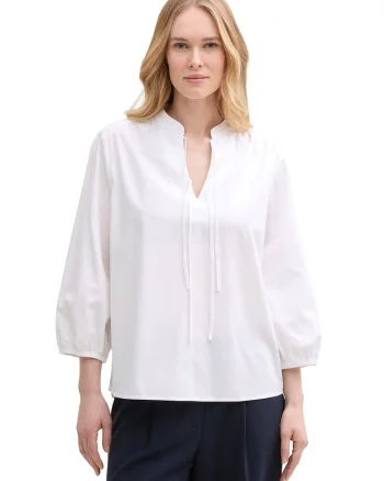Bluza-tunica din amestec de lyocell, Alb