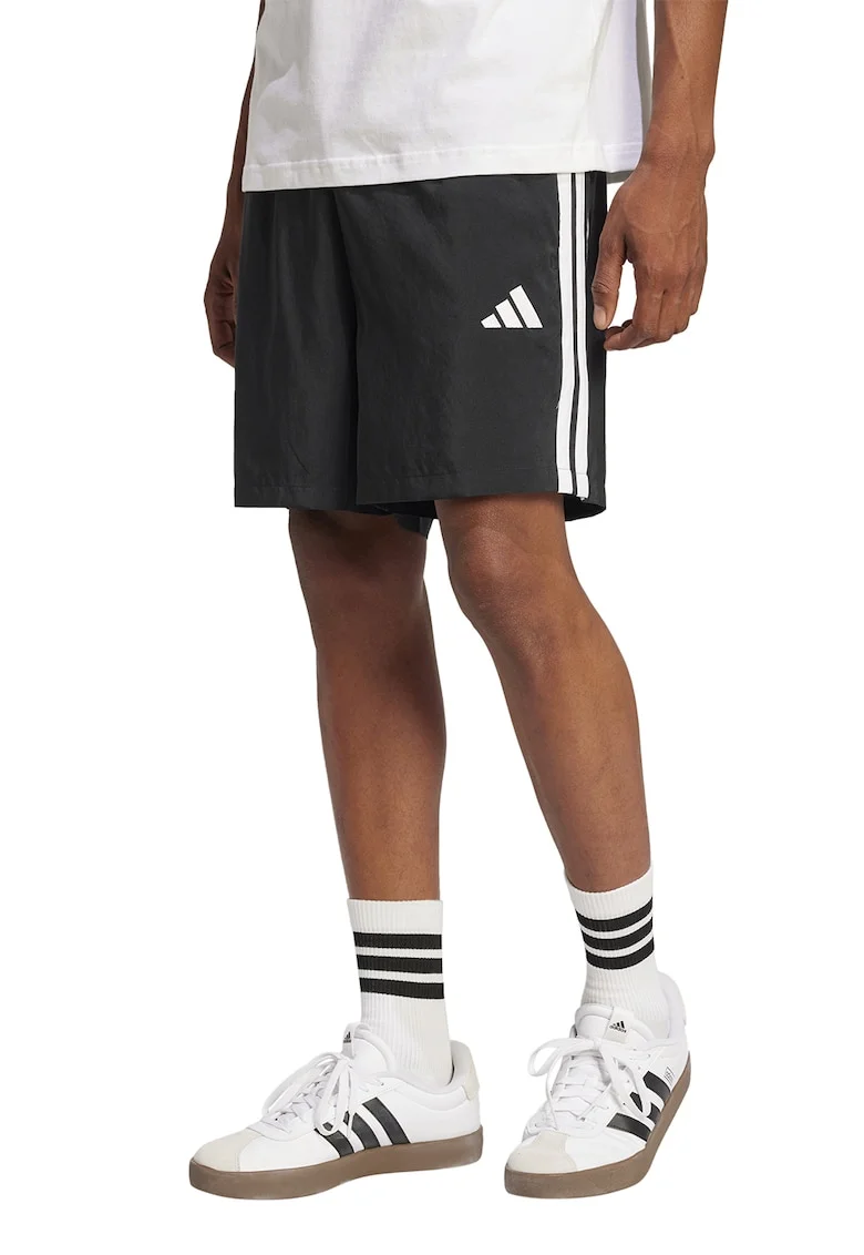 Pantaloni scurti cu benzi laterale cu logo Chelsea, Alb/Negru