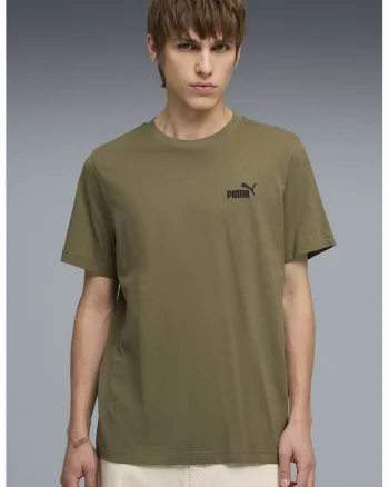 Tricou cu logo brodat Essentials No. 1, Verde masliniu