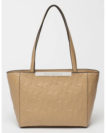 Geanta shopper din piele ecologica Archive Barre, Bej