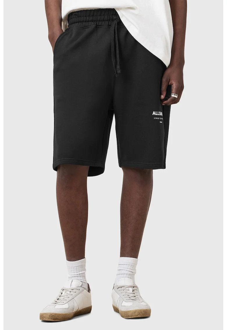 M002TC, Bermude relaxed fit cu talie ajustabila, Negru