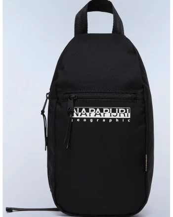 Geanta sling unisex cu imprimeu logo, Negru