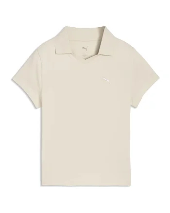Tricou polo slim fit cu logo brodat, Bej